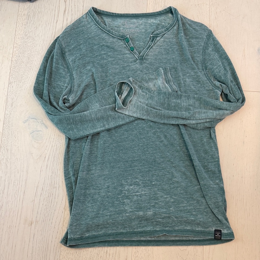 Lucky Brand Teal Henley Long sleeve Top - Men’s Small